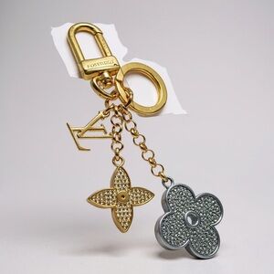 Gold and Silver rhinestone, accent Designer Keychain bag charm key holder